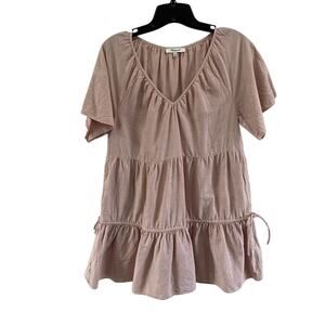 Madewell Pink Flutter Sleeve Sundress